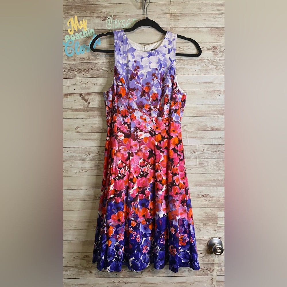 Maggy London size 4 floral 💐 dress 👗 PTP 15”